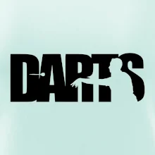 Darts - nápis se šipkařem
