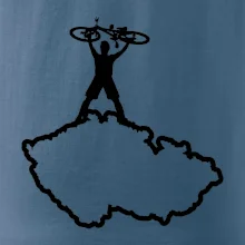Mapa ČR - cyklista na prsou
