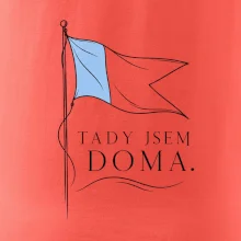 Tady jsem doma potápěčská vlajka Alfa s modrým polem