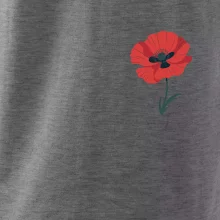 Vlčí mák kreslený na prsu