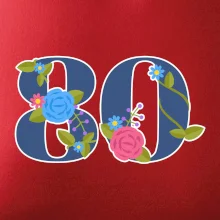 Květinové číslo kreslené - 80