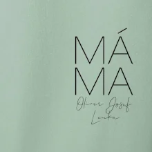 Nápis máma  na prsu se jmény dětí