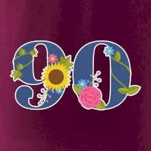 Květinové číslo kreslené - 90