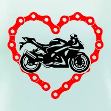 Moto srdce řetěz - silniční