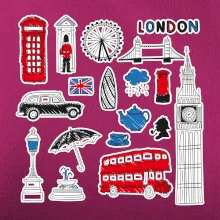 Velká Británie - kreslené ikonky