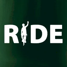 Ride - nápis s cyklistou