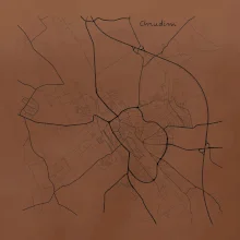 Černobílá mapa Chrudim