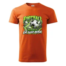 Fotbalový míč a stadion eat sleep repeat
