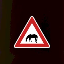 Dopravní značka - Pozor pasoucí se kůň