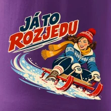 Rodinná vánoční trička - Já to rozjedu máma sáňkování