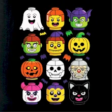 Halloweenské lego hlavy