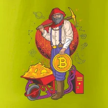 Horník těží bitcoiny