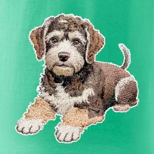 Lagotto romagnolo ležicí vyšívaný na prsu