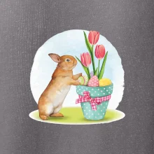 Velikonoční zajíček tulipány