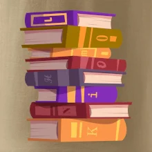 Knihomol stojící knihy