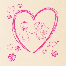 Svatba - kreslené srdce