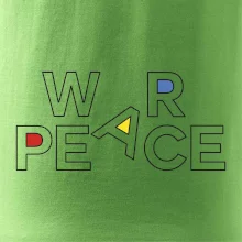 War, peace - barevný nápis