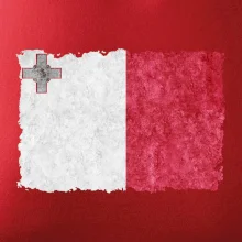 Vlajka Malta okousaná