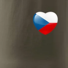 Česká vlajka srdce - pravé prso