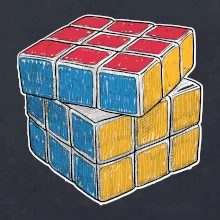Rubikova kostka kreslená