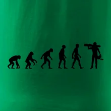 Evoluce dřevorubec - pila a kmen