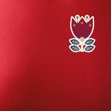 Folklor na prsu květina čtyřlistá