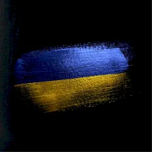 Ukrajina vlajka kreslená štětkou