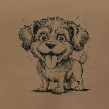 Lagotto romagnolo karikatura vypláznutý jazyk