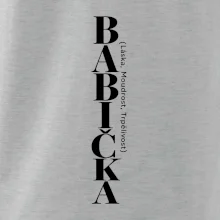 Babička láska moudrost trpělivost svislý nápis