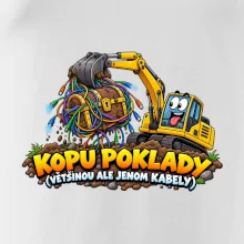 Bagrista kope poklady a kabely