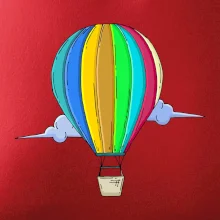 Horkovzdušný balon v oblacích