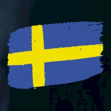 Švédsko vlajka štětkou
