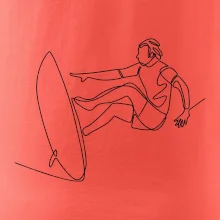 Surfař na vlně jedním tahem