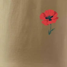 Vlčí mák kreslený na prsu