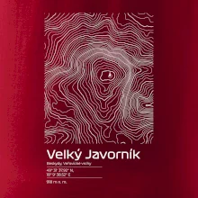 Velký Javorník - vrstevnice v obdélníku