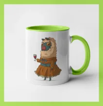 Alpaka s vínem žena