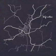 Černobílá mapa Nýrsko  340 22