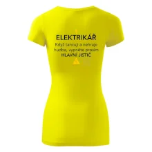 Elektrikář - hlavní jistič - Nápis na zádech