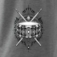 Ornamentální buben s paličkami - černobílý symbol