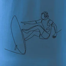 Surfař na vlně jedním tahem