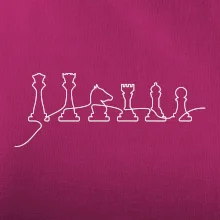 Šachové figurky v řadě - obrys