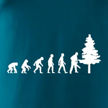 Evoluce dřevorubec - pila a strom