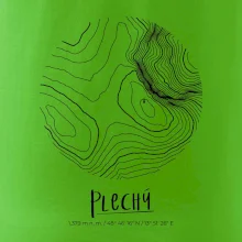 Plechý - vrstevnice v kruhu