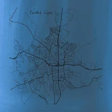 Česká Lípa - Mapa černobílá