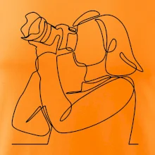 Fotografka stojící jedním tahem