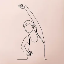 Protahující se žena jedním tahem