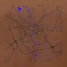 Olomouc - Mapa s vodními toky