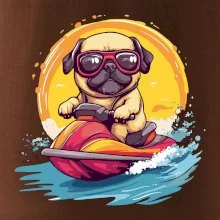 Mops na vodním skútru