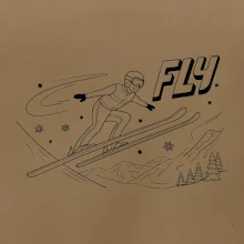 Skokan na lyžích černý obrázek FLY