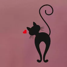 Zamilovaná kočka zezadu